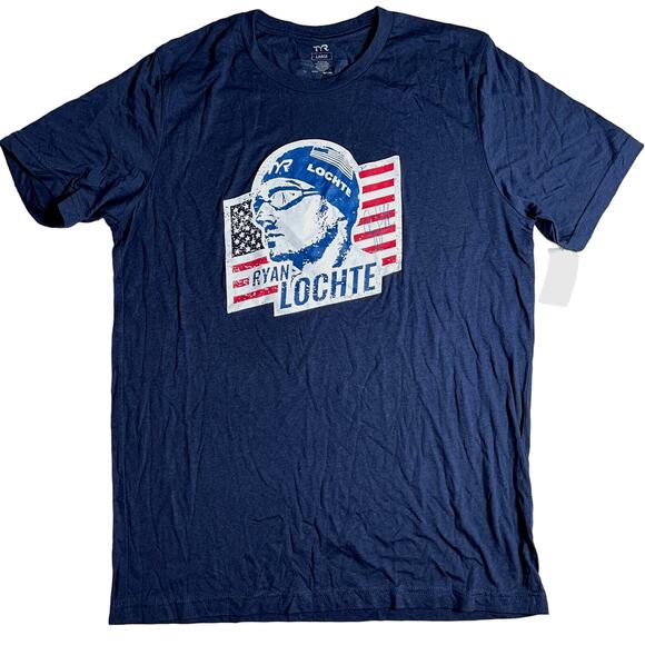 TYR Men's Ryan Lochte Graphic Tee - Navy Blue - Size Medium - $30 - Picture 1 of 5